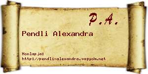 Pendli Alexandra névjegykártya